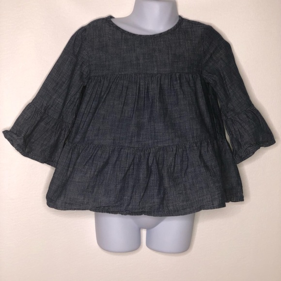 Crewcuts girls chambray tiered bell sleeve top - Picture 1 of 3